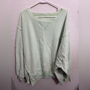 American Eagle Outfitters Mint Green Fleece Pullover